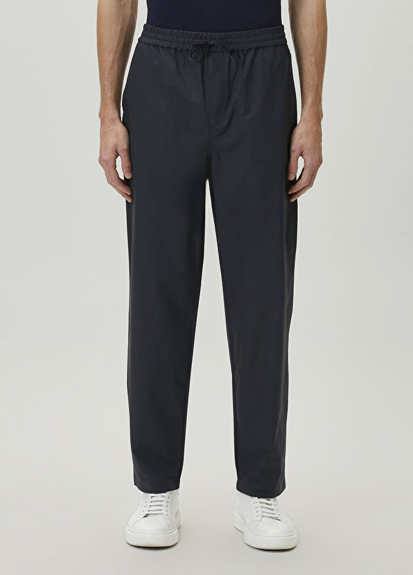 Beymen Club Navy Blue Waist Corded Wide-Leg Technical Trousers - 2