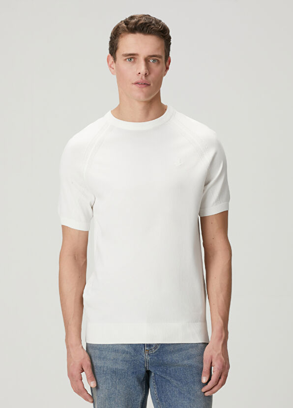 Beymen Club Kırık Beyaz Kısa Kollu Kazak - 1