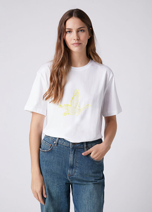 Beymen Club Off-White Yellow Logo T-shirt - 4