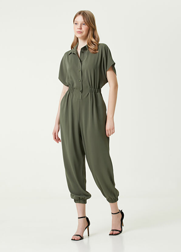 Beymen Club Haki Gömlek Yaka Beli Lastikli Tulum - 2