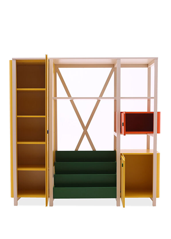 Shuri Kids Tubi Ahşap Çok Renkli Çocuk Kitaplık - 4