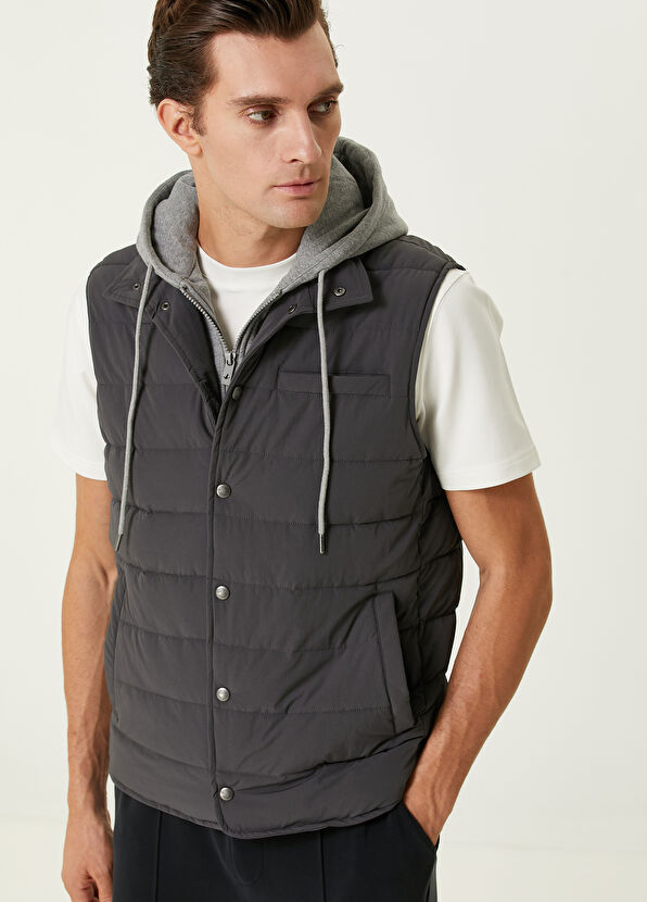 Beymen Club Anthracite Hooded Vest - 2