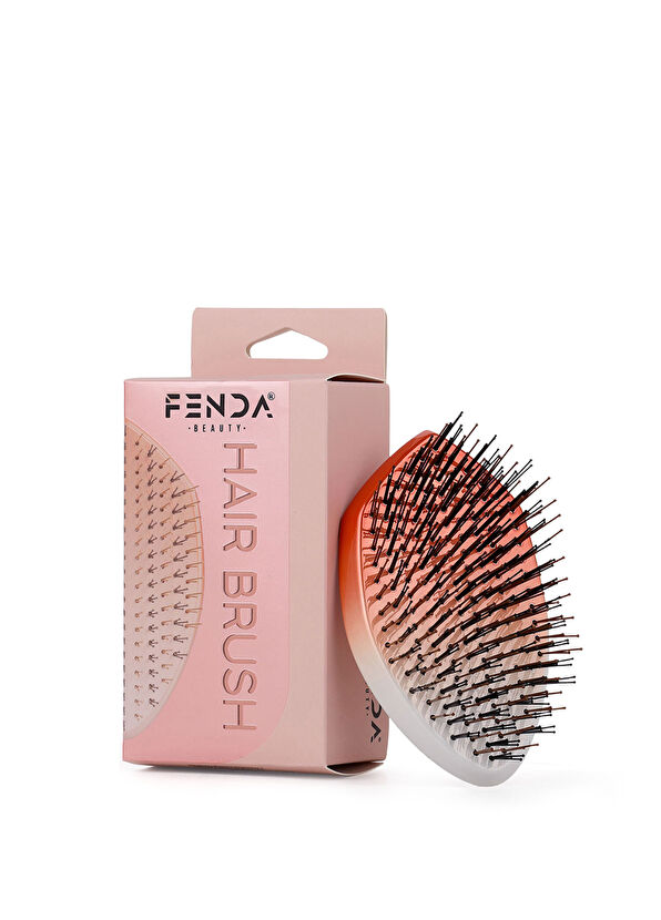 FENDA Profesyonel Supernova Coral 4 Pinli Oval Turuncu Saç Fırçası - 1