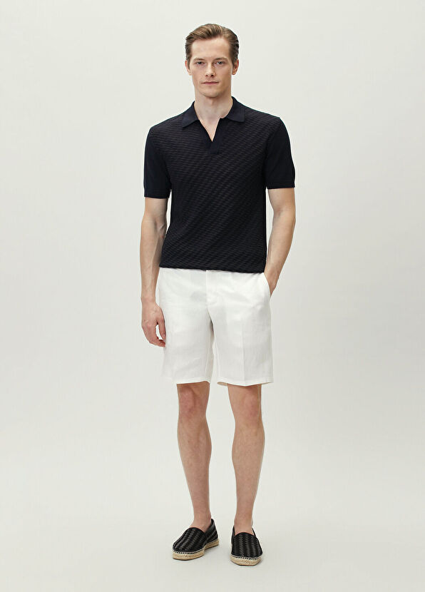Orlebar Brown Horton Lacivert Tailored Fit İpek Polo Triko - 2
