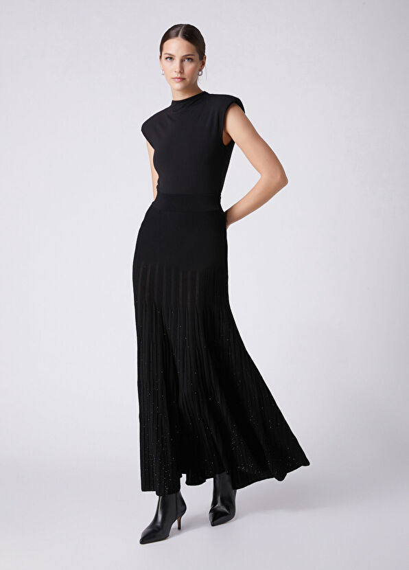 Beymen Club Black Hotfix Godeli Long Skirt - 2