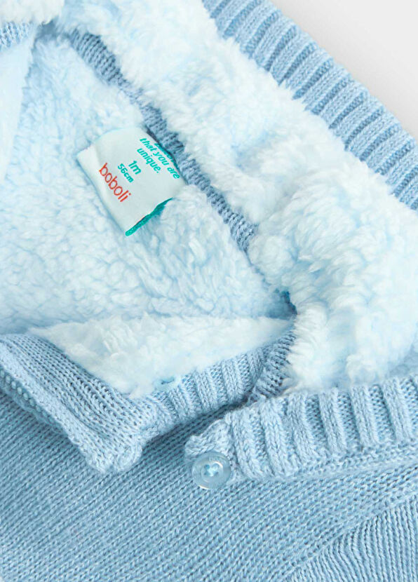 Boboli Blue Hooded Baby Boy Knitted Cardigan - 3