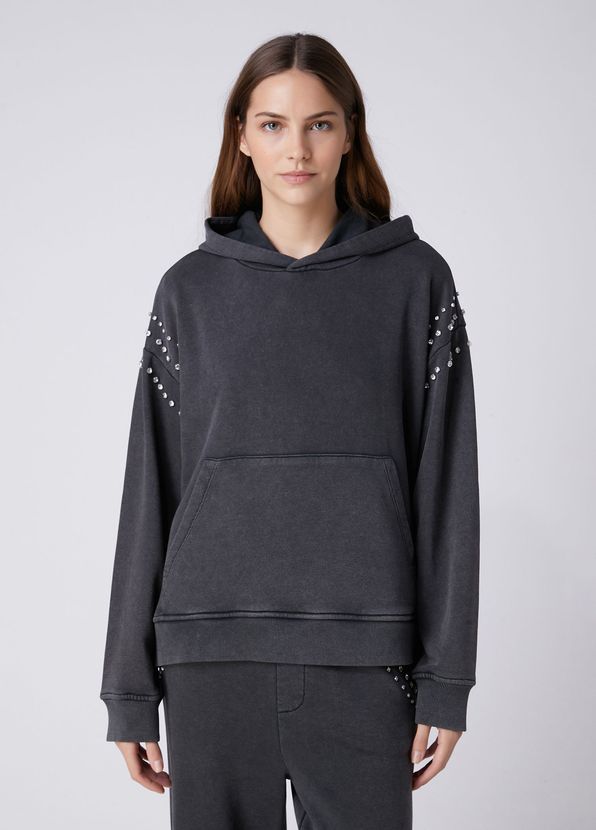 Beymen Club Anthracite Embellished Hoodie - 4