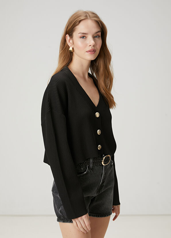 Beymen Club Siyah Crop Hırka - 4