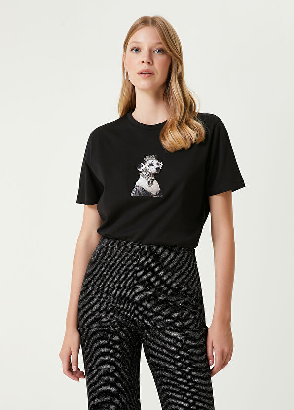 Beymen Club Siyah Dalmaçyalı İşlemeli T-shirt - 1