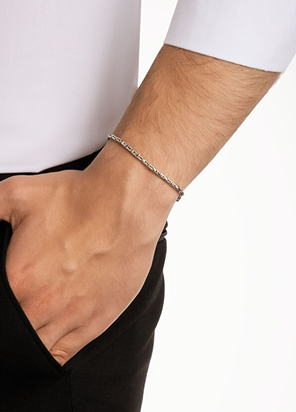 So Chic Ethnic Style King Silver Chain Men's Bracelet - 2