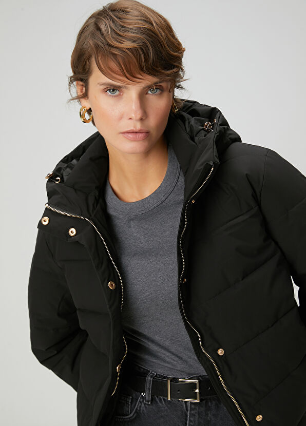 Beymen Club Siyah Kapüşonlu Basic Mont - 2