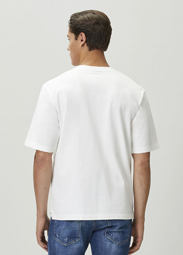 Dsquared2 Beyaz Logolu Denim Garnili T-shirt - 4