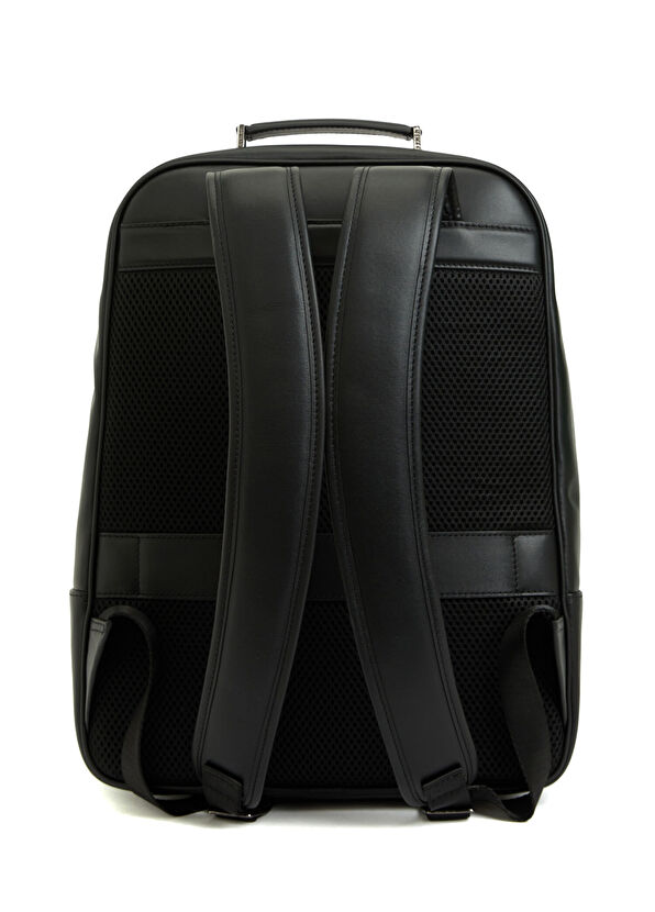 Siyah Erkek Deri Sırt Çantası - Görsel 4