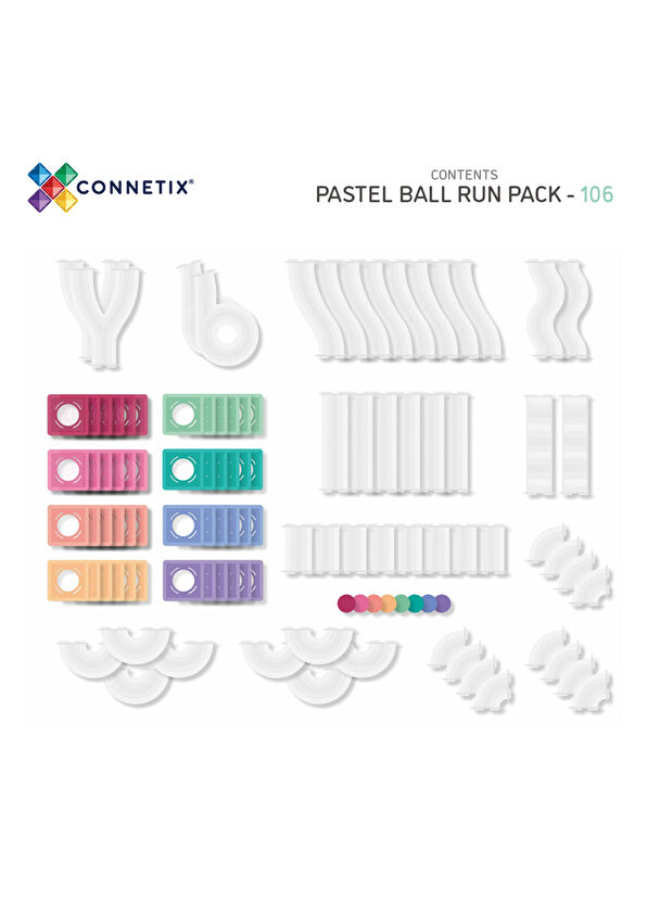 Connetix Connetix Pastel Ball Run 106 Parça 3+ Yaş Manyetik Blok Yapı Oyuncağı - 4
