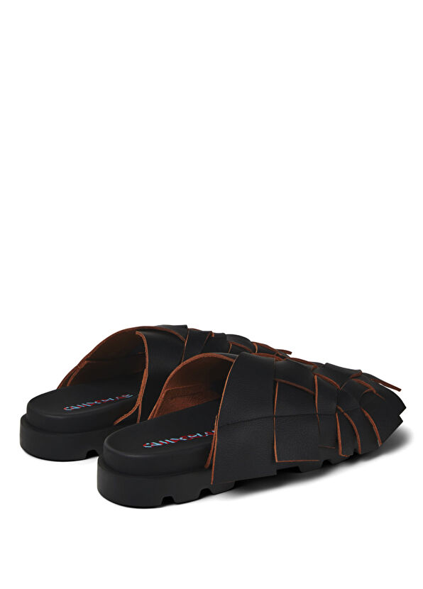 Camper Brutus Sandal Siyah Deri Unisex Terlik A500035-001 - 3