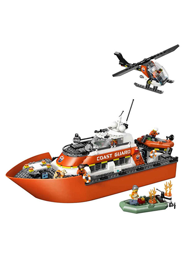 LEGO City Sahil Güvenlik Kurtarma Botu ve Helikopteri 742 Parça 7+ Yaş Yapı Oyuncağı 60504 - 2