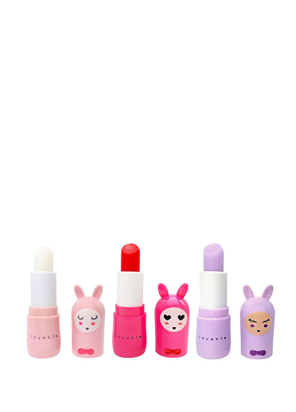 Inuwet Strawberry Cherry Marshmallow Flavored Lip Moisturizer Set of 3 - 2