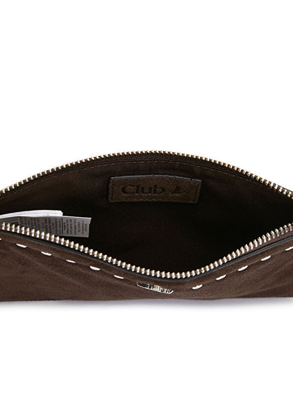 Beymen Club Boho Brown Studs Women's Suede Travel Wallet - 3