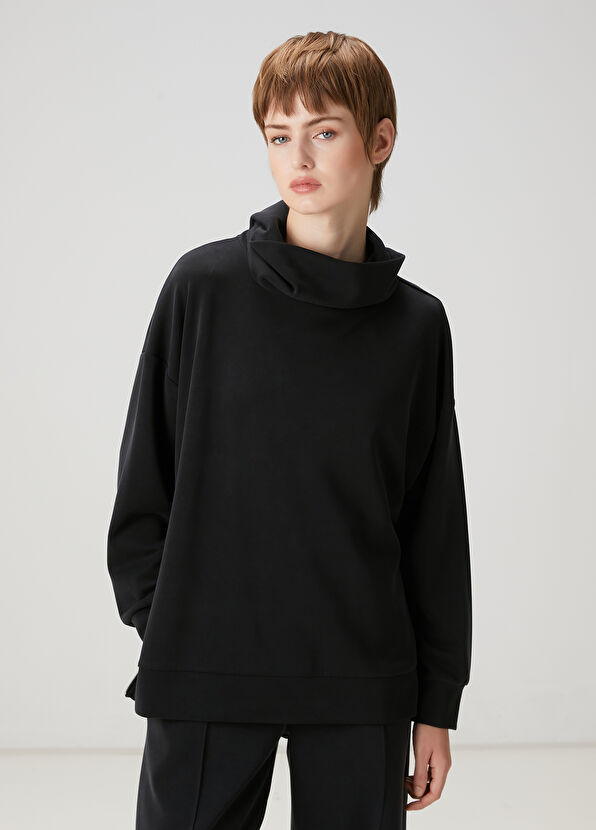 Beymen Club Black Flowy Sweatshirt - 1