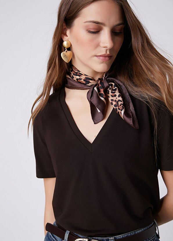 Beymen Club Bej Leopar Desen İpek Eşarp - 2