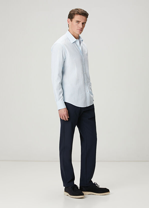 Beymen Club Comfort Fit Mavi Beyaz Çizgili Gömlek - 3