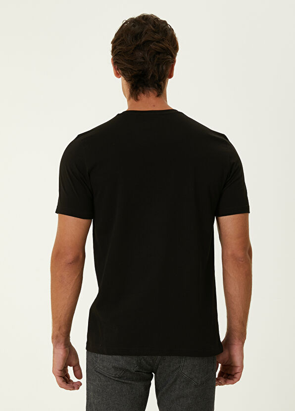 Beymen Club Siyah Mini Parçalı Kuş Logolu T-shirt - 4