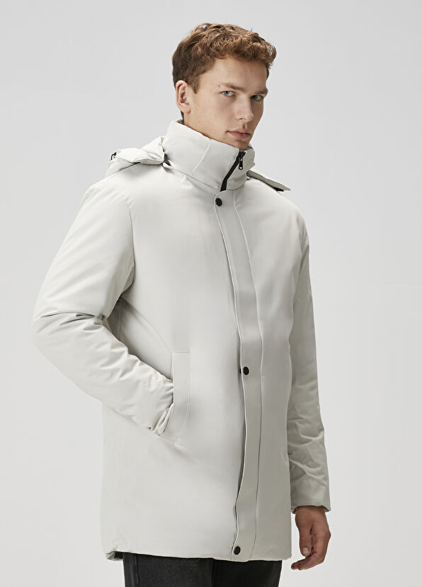 Beymen Club Beige Hooded Long Coat - 3