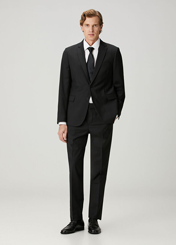 Drop 6 Siyah Yün Takım Elbise - Görsel 3