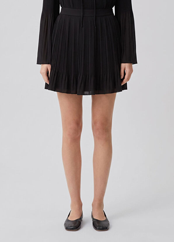 Beymen Club Black Pleated Mini Chiffon Skirt - 2