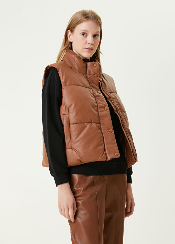 Beymen Club Konyak Suni Deri Puff Yelek - 1