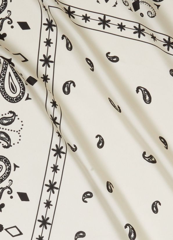 Beymen Club Off-White Black Silk Scarf - 2