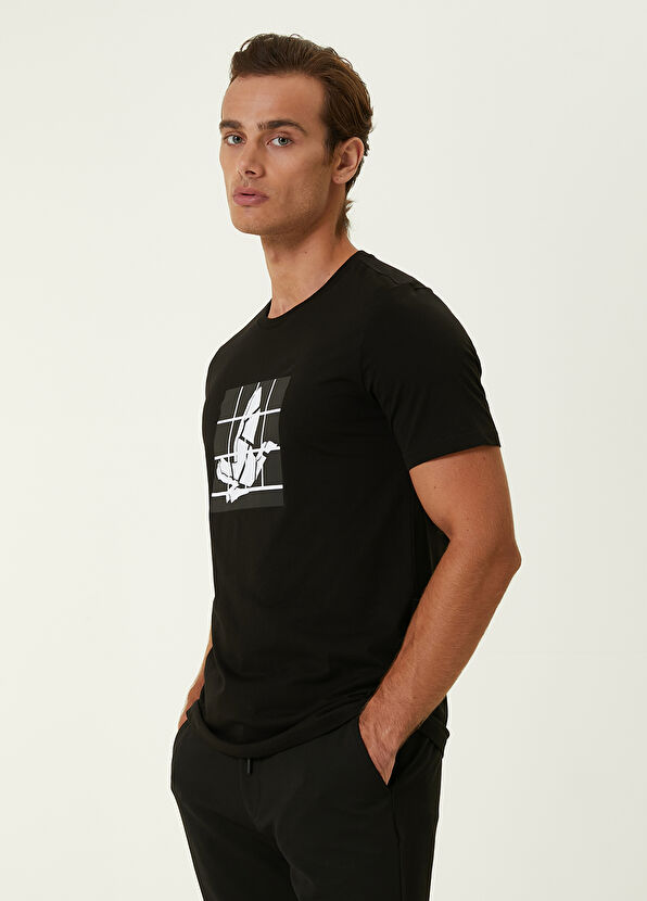 Beymen Club Black Cubes Printed with Goose T-shirt - 3