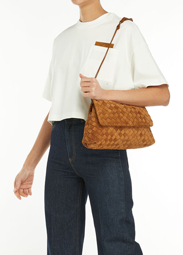 Bottega Veneta Giorno Tan Women's Suede Bag - 2