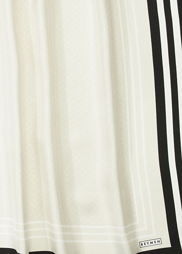 Beymen Nude Logo Desenli İpek Eşarp - 2