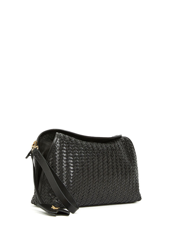 Beymen Club Siyah Örgü Kadın Deri El Portföyü - 2