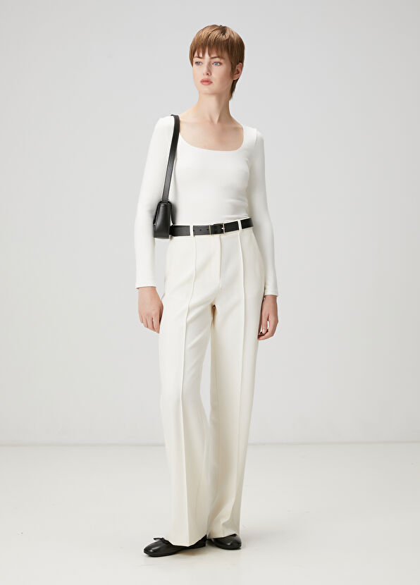 Beymen Club Kırık Beyaz Uzun Kol Basic T-shirt - 2