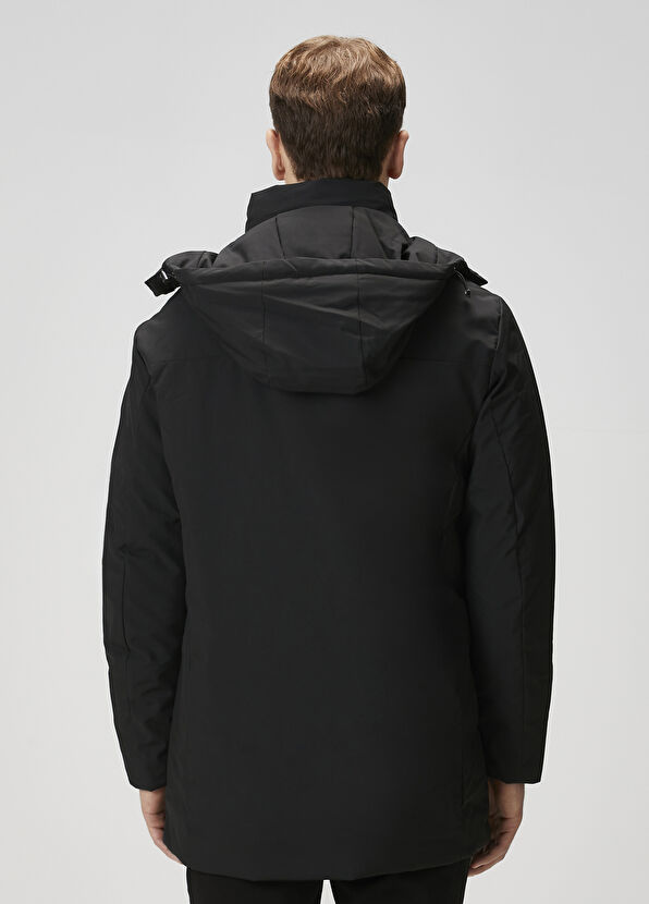 Beymen Club Black Hooded Long Coat - 4