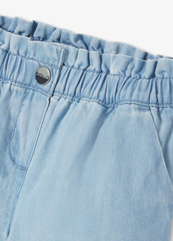 Jacadi Paris Açık Mavi Hafif Denim Kız Bebek Şort - 4