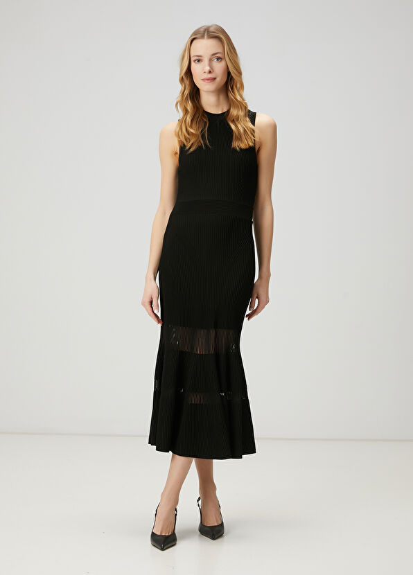 Beymen Club Siyah Midi Triko Elbise - 1