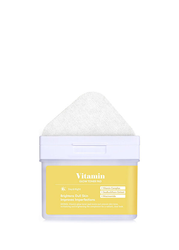 Dermal Vitamin Glow Toner Pad 120 Pieces Skin Brightening and Vitamin Complex Tonic Pad 180 ml - 1