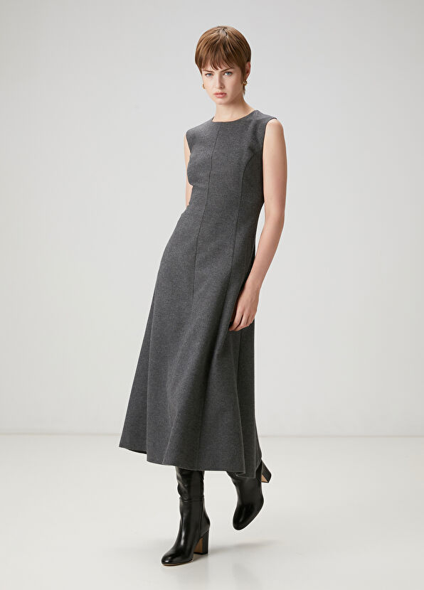 Beymen Club Dark Grey Midi Dress - 1