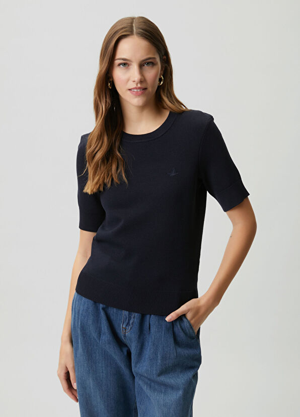 Beymen Club Navy Blue Piqué Textured Sweater - 4