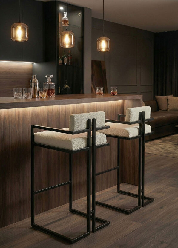 Solano Design Tush Beyaz Bar Sandalyesi - 3