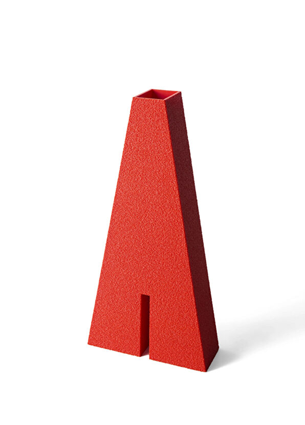 Das Pieces Obelisk No:2 Red Decorative Vase - 1