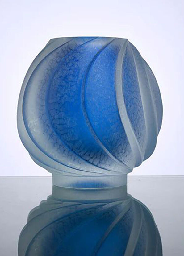 Beycam Wave Blue Glass Vase - 3