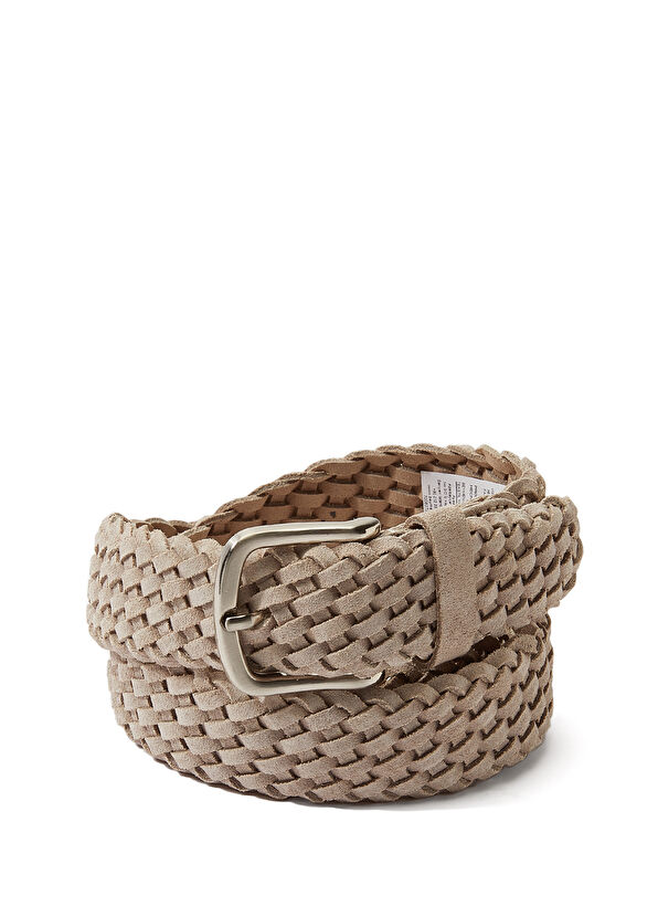 Beymen Club Beige Mens Suede Belt - 1
