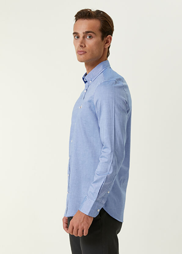 Beymen Club Slim Fit Koyu Mavi Oxford Gömlek - 3