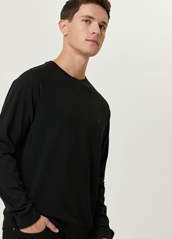 Beymen Club Siyah Çift Dokulu Uzun Kollu T-shirt - 2