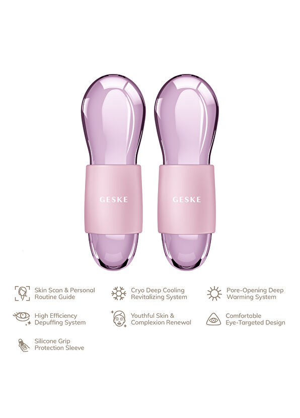 Geske Cool & Warm Face Massager Pink Soğutma ve Isıtmalı Masaj Aleti  - 4