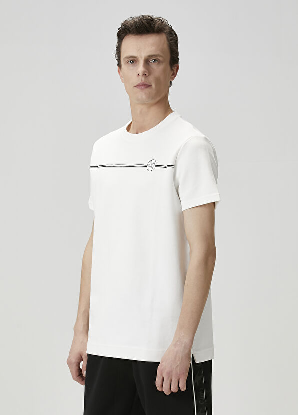 Beymen Club Beyaz Şerit Kaz Baskılı T-shirt - 4